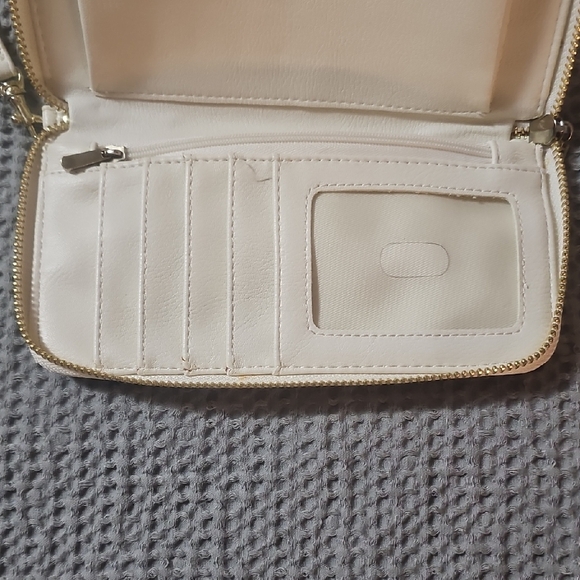 Target White Bow Wristlet Wallet | Faux Leather Zip Clutch - Picture 5 of 8